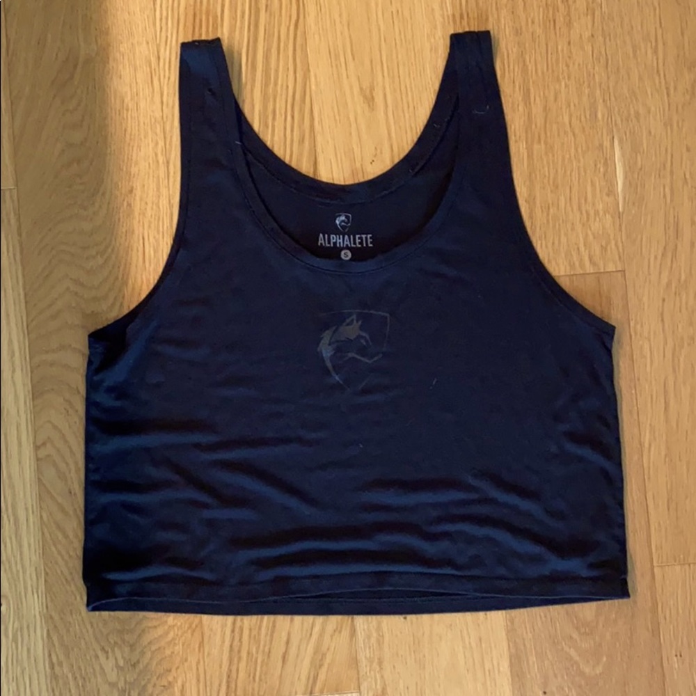 Black Alphalete cropped tank size Small